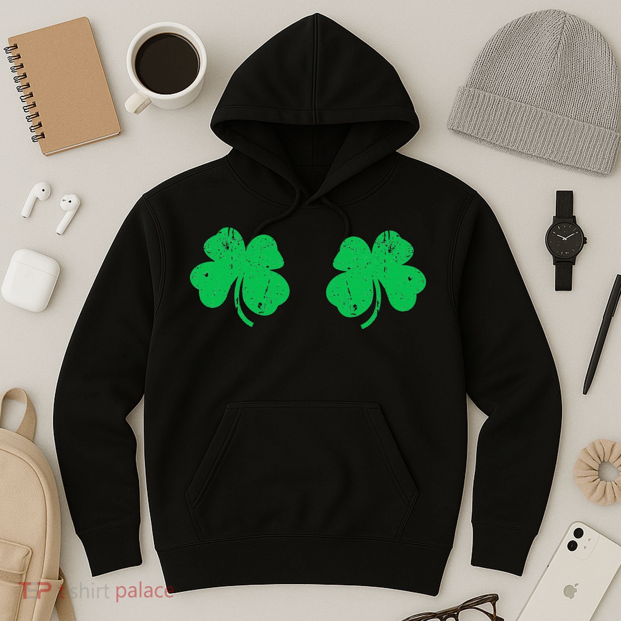 Shamrock Boobs Irish St Patricks Day Hoodie