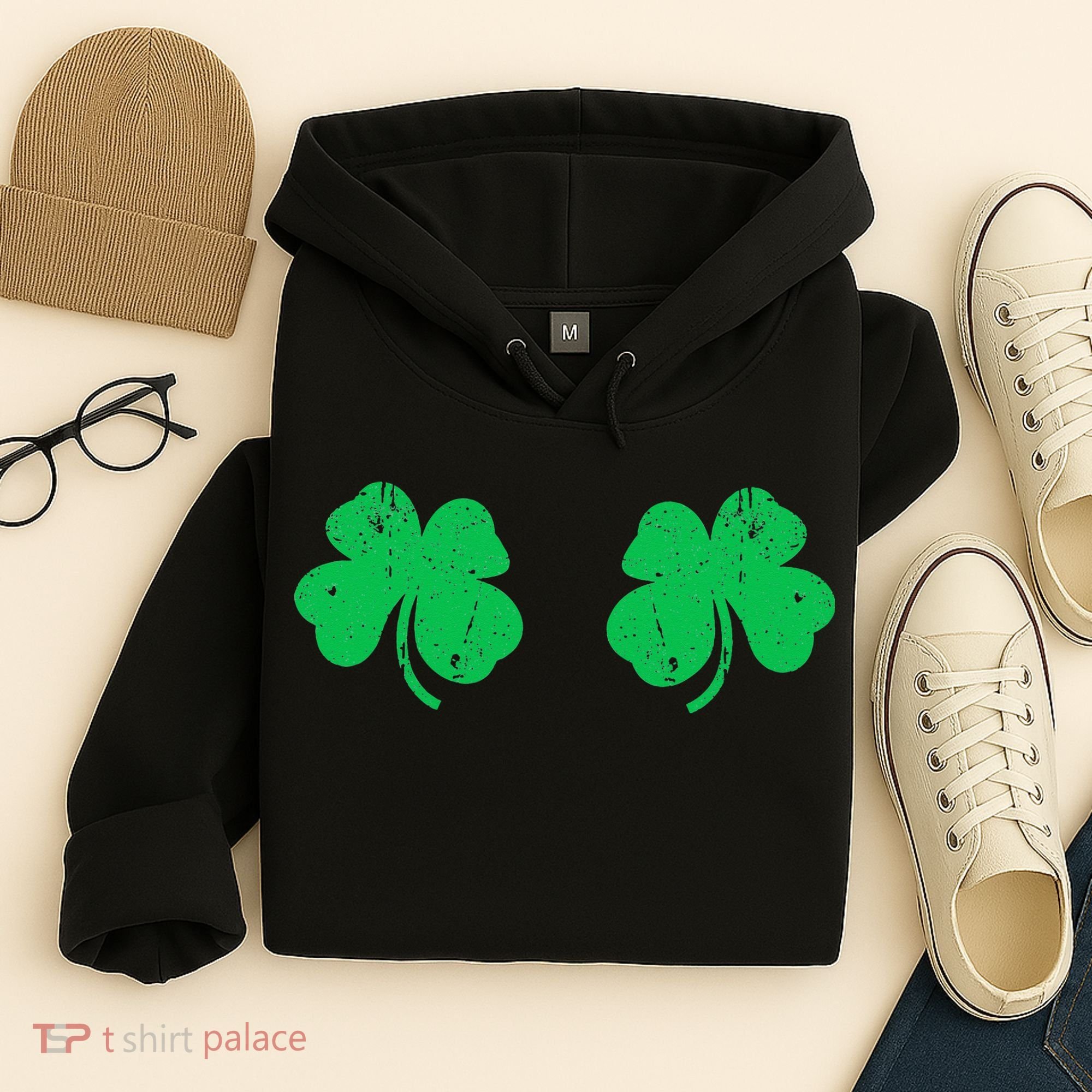 Shamrock Boobs Irish St Patricks Day Hoodie