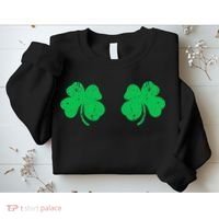 Shamrock Boobs Irish St Patricks Day Sweatshirt thumb 2