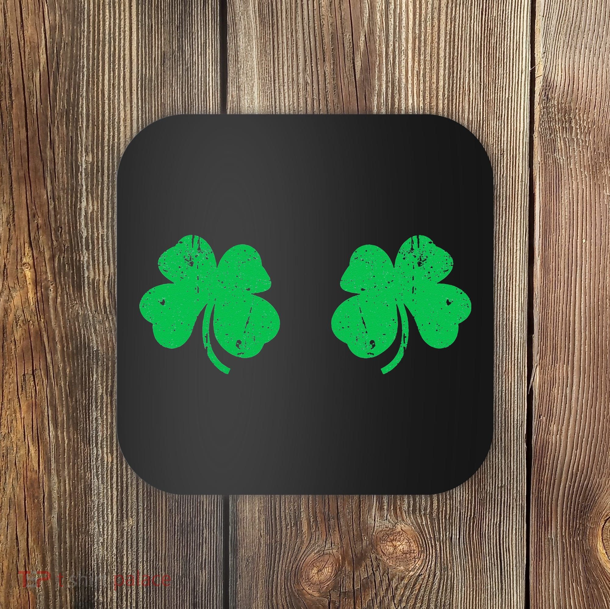 Shamrock Boobs Irish St Patricks Day Coaster