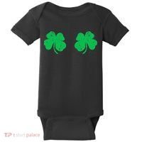 Shamrock Boobs Irish St Patricks Day Baby Bodysuit thumb 0