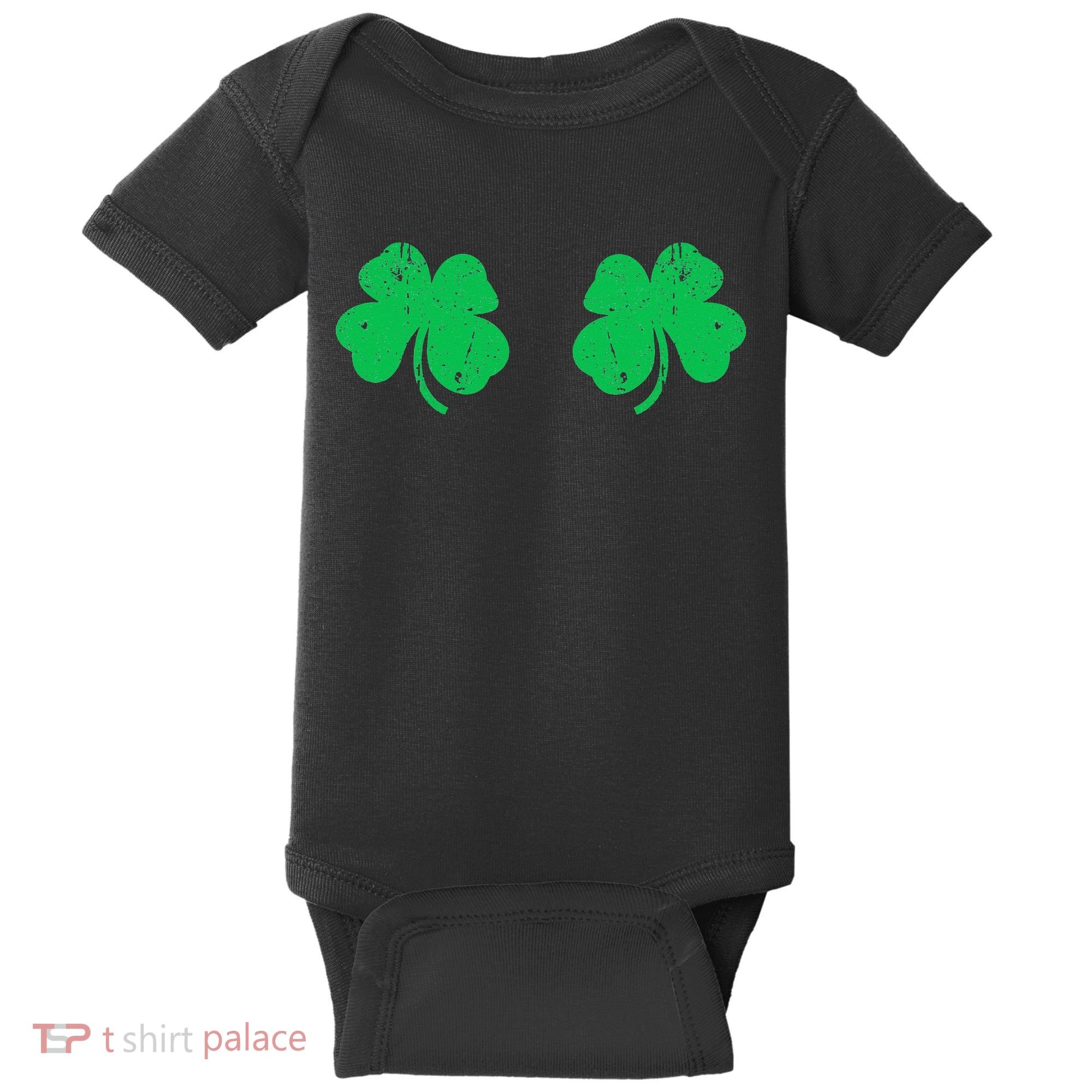 Shamrock Boobs Irish St Patricks Day Baby Bodysuit