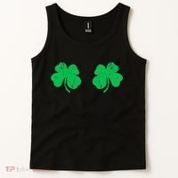Shamrock Boobs Irish St Patricks Day Tank Top thumb 2