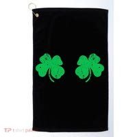 Shamrock Boobs Irish St Patricks Day Golf Towel thumb 0