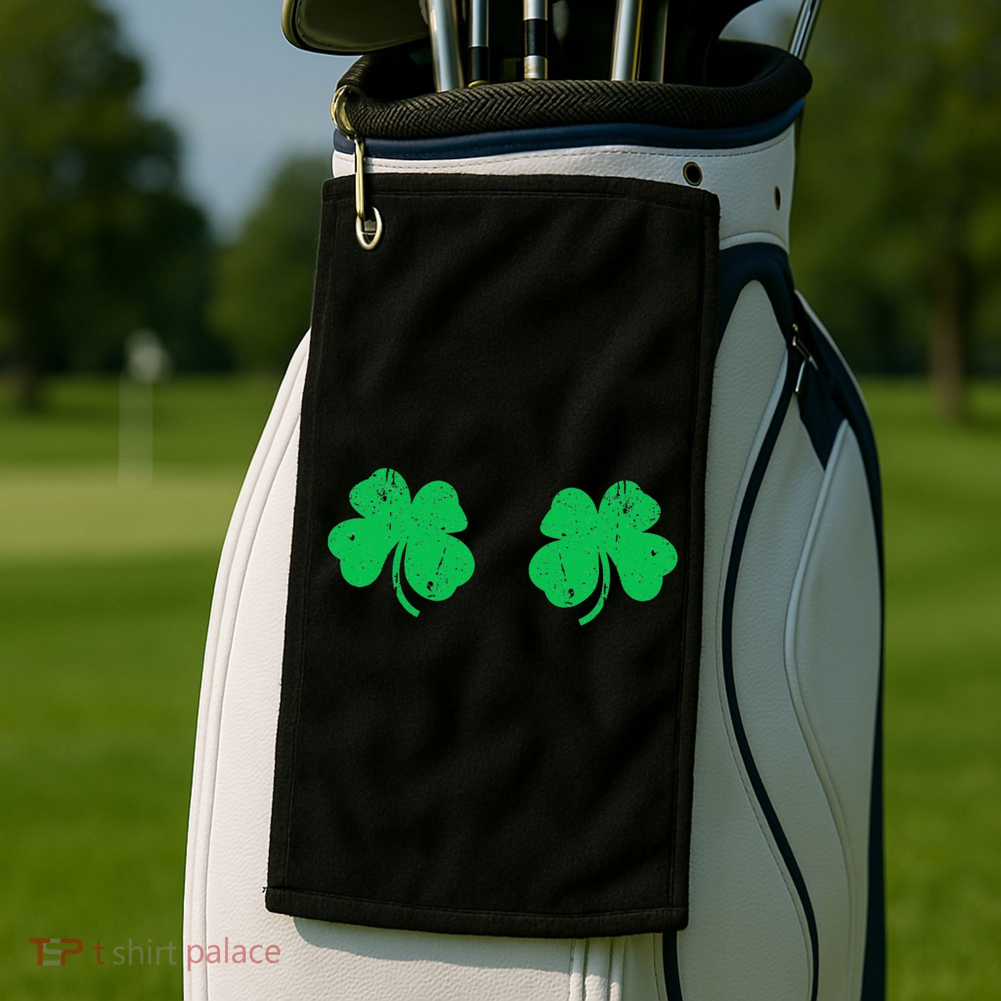 Shamrock Boobs Irish St Patricks Day Golf Towel