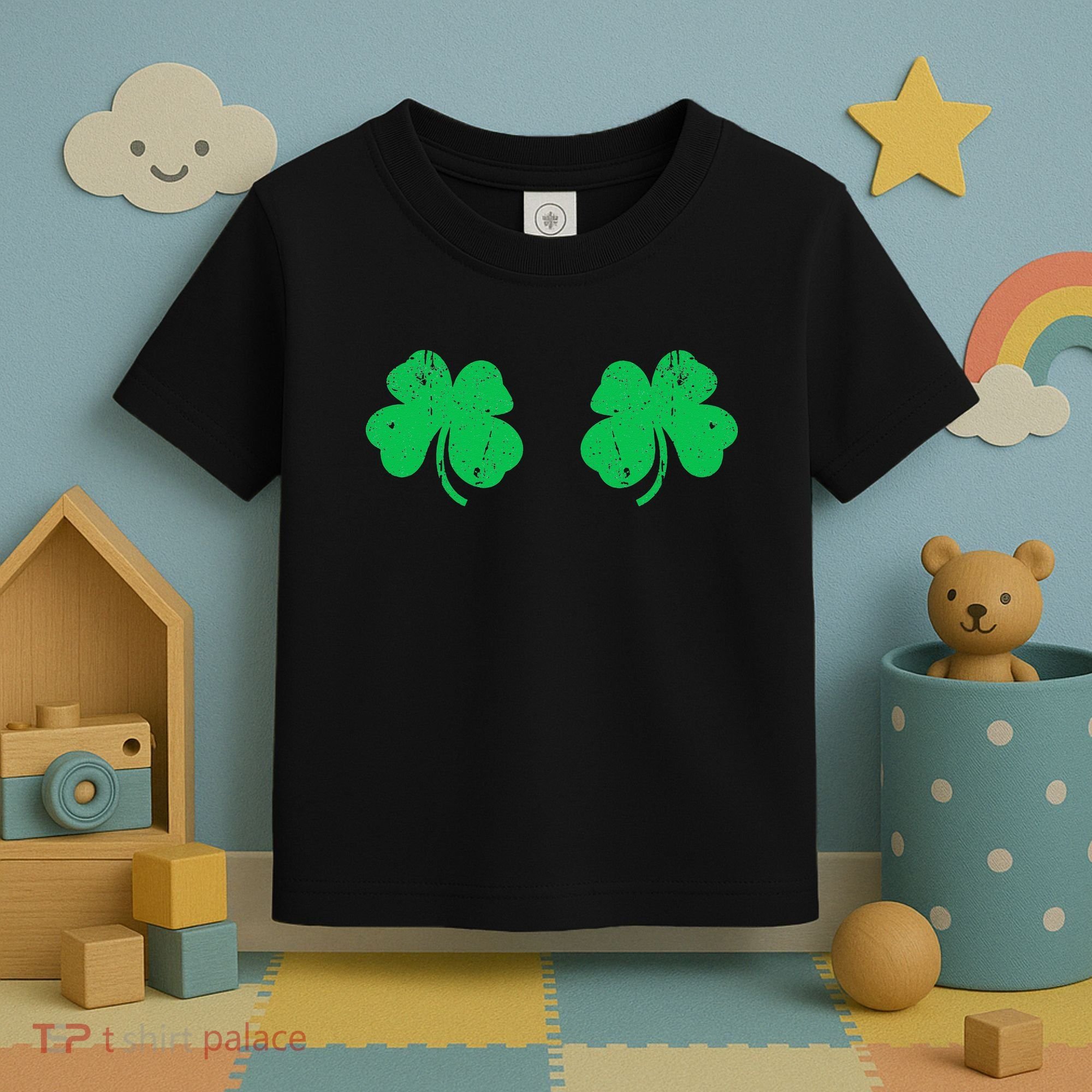 Shamrock Boobs Irish St Patricks Day Toddler T-Shirt