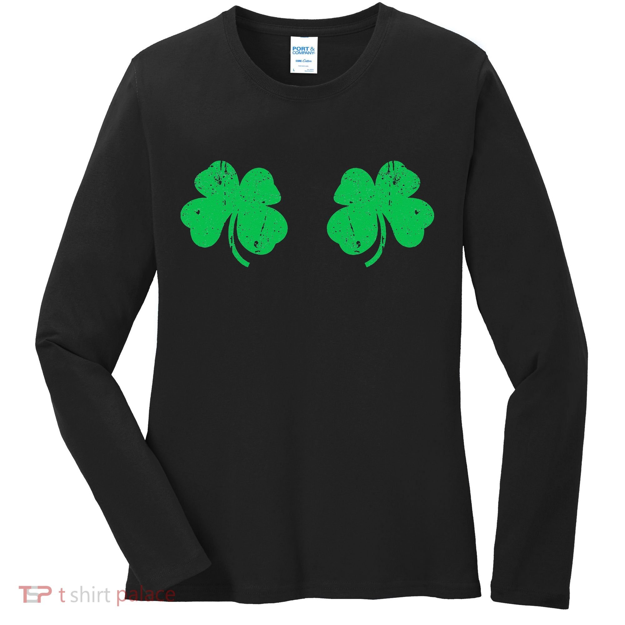 Shamrock Boobs Irish St Patricks Day Women's Long Sleeve Shirt