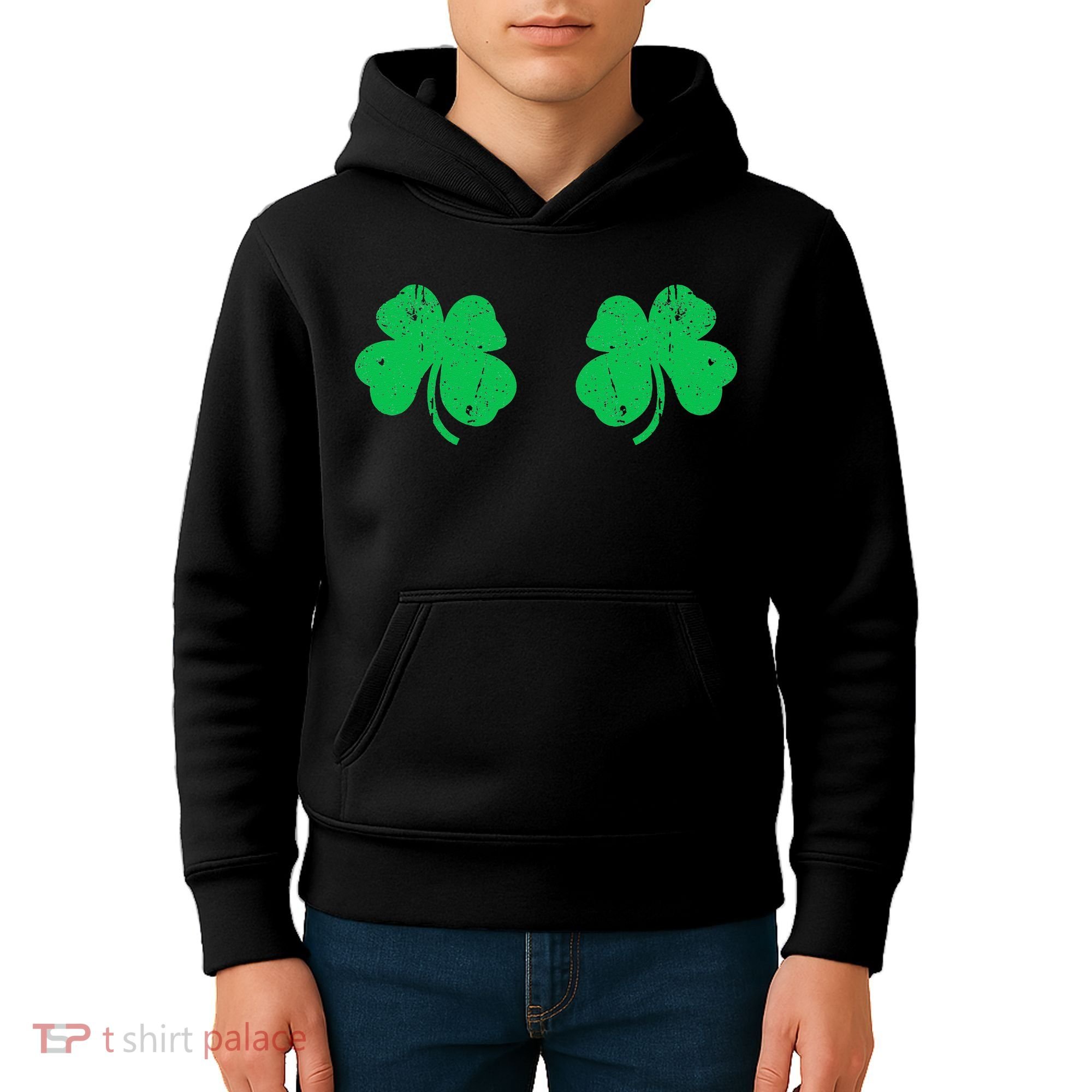 Shamrock Boobs Irish St Patricks Day Kids Hoodie