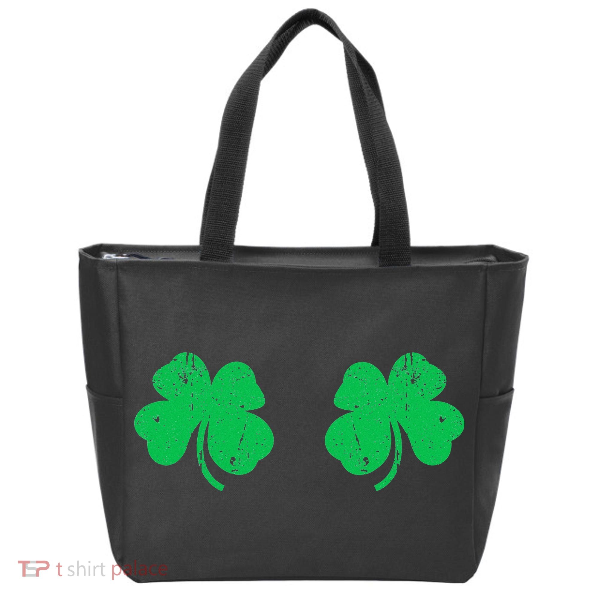 Shamrock Boobs Irish St Patricks Day Tote Bag