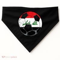 Soccer Ball Iraq Flag Iraqi USA-Made Doggie Bandana thumb 0