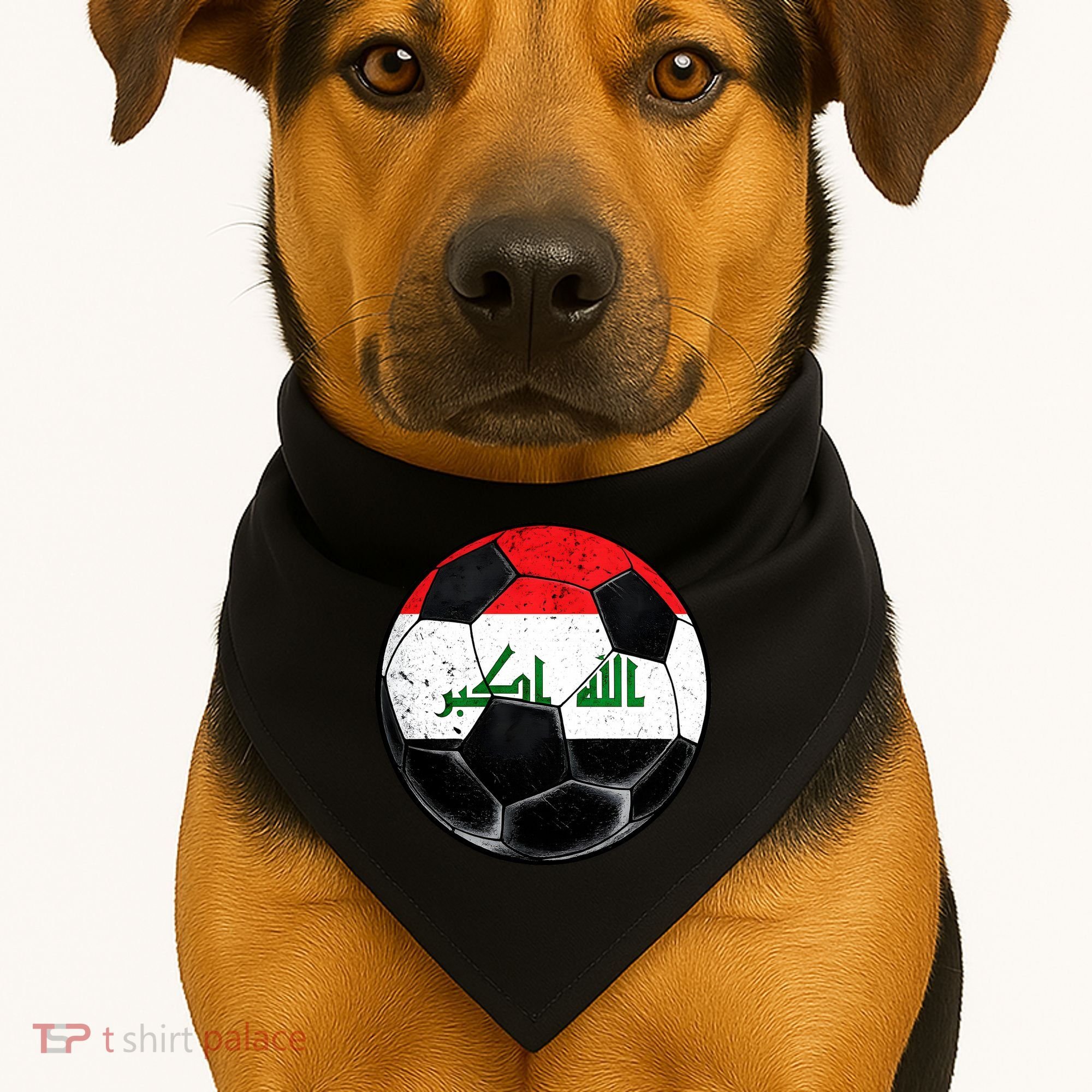 Soccer Ball Iraq Flag Iraqi USA-Made Doggie Bandana