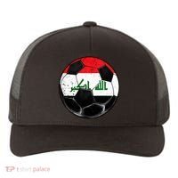Soccer Ball Iraq Flag Iraqi Yupoong Adult 5-Panel Trucker Hat thumb 0