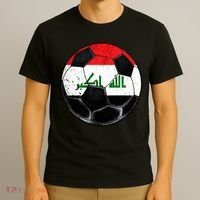 Soccer Ball Iraq Flag Iraqi T-Shirt thumb 3