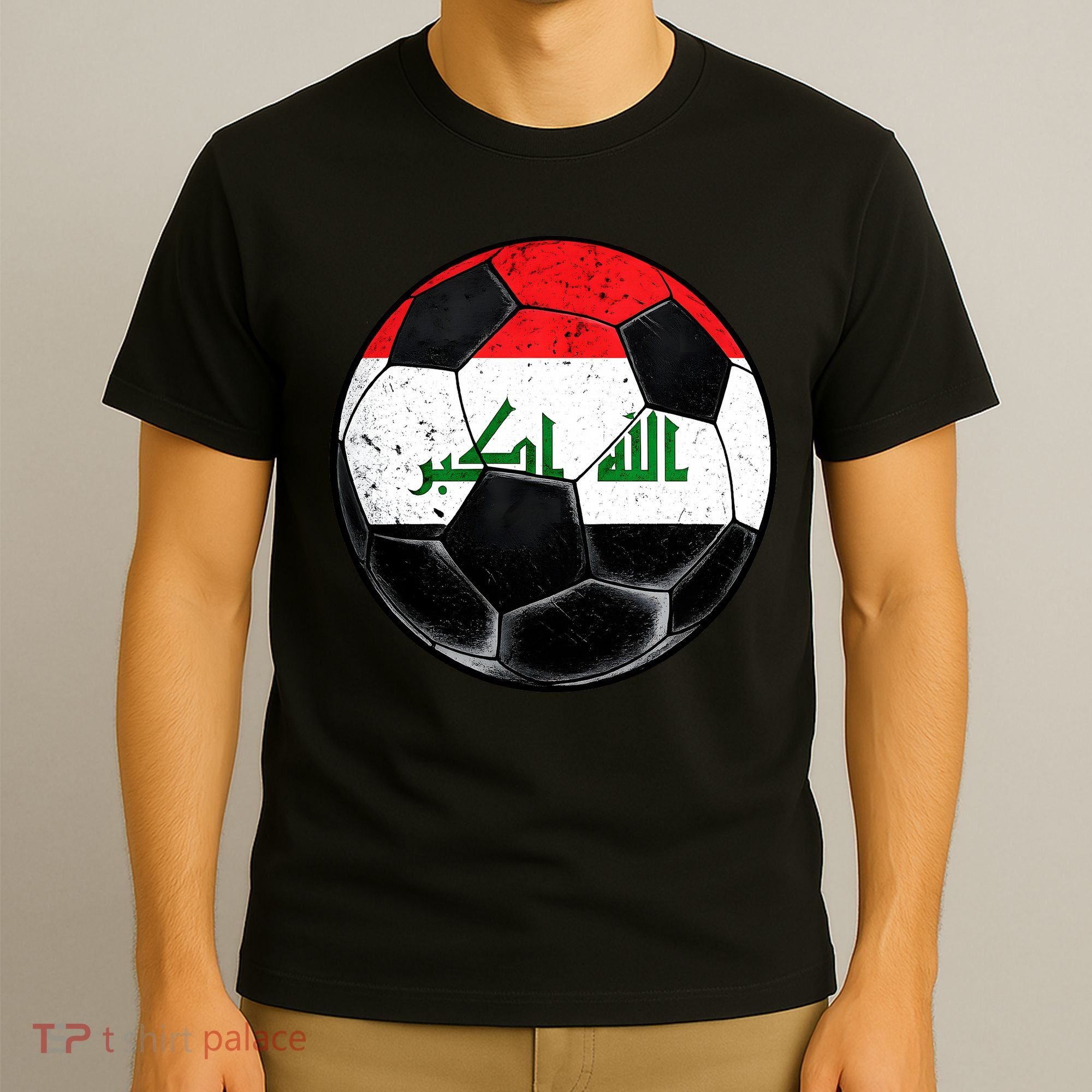 Soccer Ball Iraq Flag Iraqi T-Shirt
