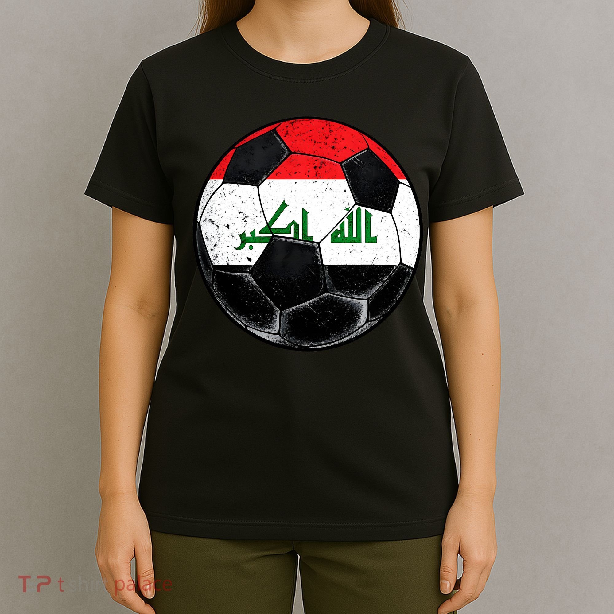 Soccer Ball Iraq Flag Iraqi T-Shirt
