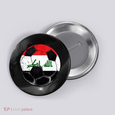 Soccer Ball Iraq Flag Iraqi Button