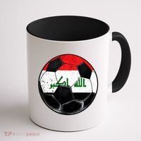 Soccer Ball Iraq Flag Iraqi Coffee Mug thumb 1