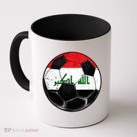 Soccer Ball Iraq Flag Iraqi Coffee Mug thumb 0