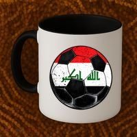 Soccer Ball Iraq Flag Iraqi Coffee Mug thumb 2