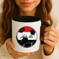Soccer Ball Iraq Flag Iraqi Coffee Mug thumb 3