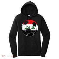 Soccer Ball Iraq Flag Iraqi Women's Hoodie thumb 0