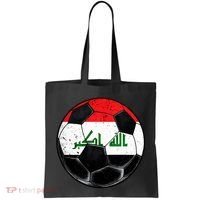 Soccer Ball Iraq Flag Iraqi Tote Bag thumb 0