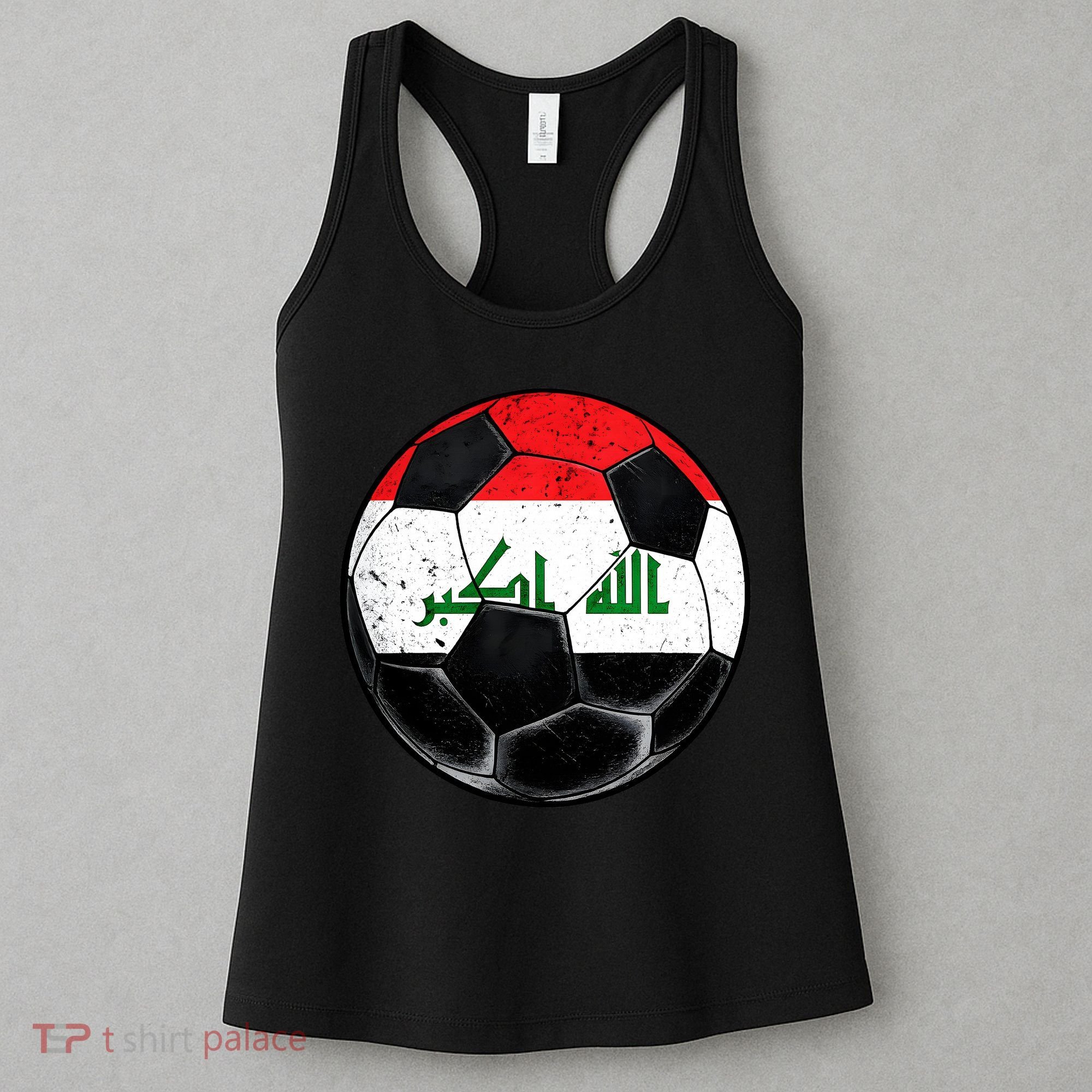 Soccer Ball Iraq Flag Iraqi Women's Tank Top