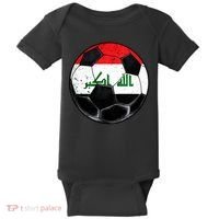 Soccer Ball Iraq Flag Iraqi Baby Bodysuit thumb 0