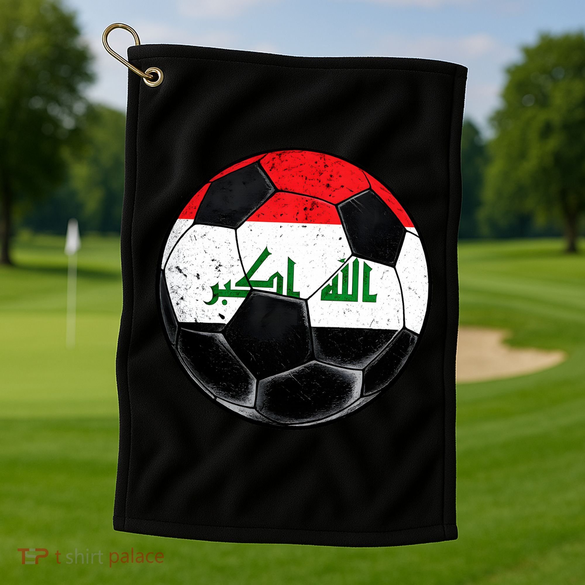 Soccer Ball Iraq Flag Iraqi Golf Towel