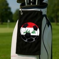 Soccer Ball Iraq Flag Iraqi Golf Towel thumb 2