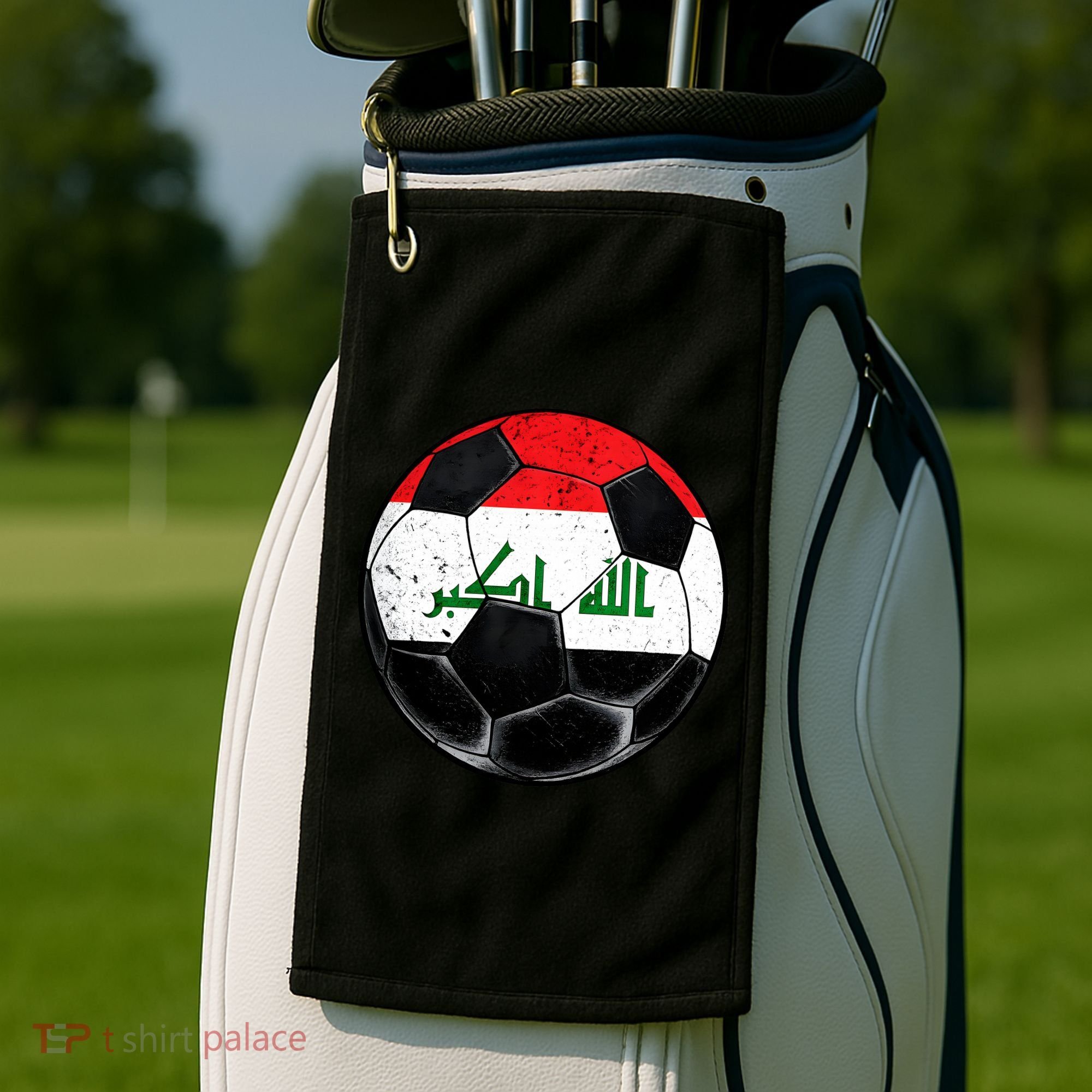 Soccer Ball Iraq Flag Iraqi Golf Towel