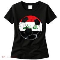 Soccer Ball Iraq Flag Iraqi Women's T-Shirt thumb 0