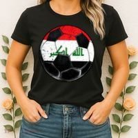 Soccer Ball Iraq Flag Iraqi Women's T-Shirt thumb 2