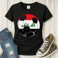 Soccer Ball Iraq Flag Iraqi Women's T-Shirt thumb 3