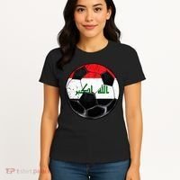 Soccer Ball Iraq Flag Iraqi Women's T-Shirt thumb 4