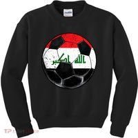 Soccer Ball Iraq Flag Iraqi Kids Sweatshirt thumb 0