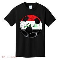 Soccer Ball Iraq Flag Iraqi Kids T-Shirt thumb 0