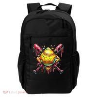 Softball Bat Ice Cream Dripping Baseball Home Plate Drip Backpack thumb 0