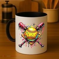 Softball Bat Ice Cream Dripping Baseball Home Plate Drip Coffee Mug thumb 4