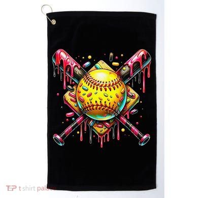 Softball Bat Ice Cream Dripping Baseball Home Plate Drip Golf Towel