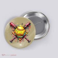 Softball Bat Ice Cream Dripping Baseball Home Plate Drip Button thumb 0