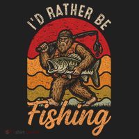 Sasquatch Bigfoot I'd Rather Be Fishing Tumbler thumb 3