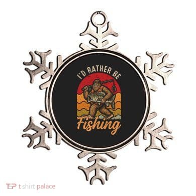 Sasquatch Bigfoot I'd Rather Be Fishing Ornament