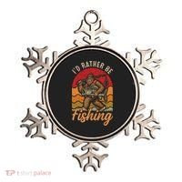 Sasquatch Bigfoot I'd Rather Be Fishing Ornament thumb 0