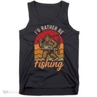 Sasquatch Bigfoot I'd Rather Be Fishing Tank Top thumb 0