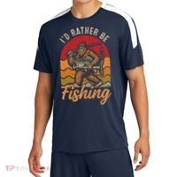 Sasquatch Bigfoot I'd Rather Be Fishing Sport-Tek Competitor United Soccer Jersey thumb 0