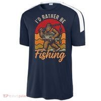 Sasquatch Bigfoot I'd Rather Be Fishing Sport-Tek Competitor United Soccer Jersey thumb 2