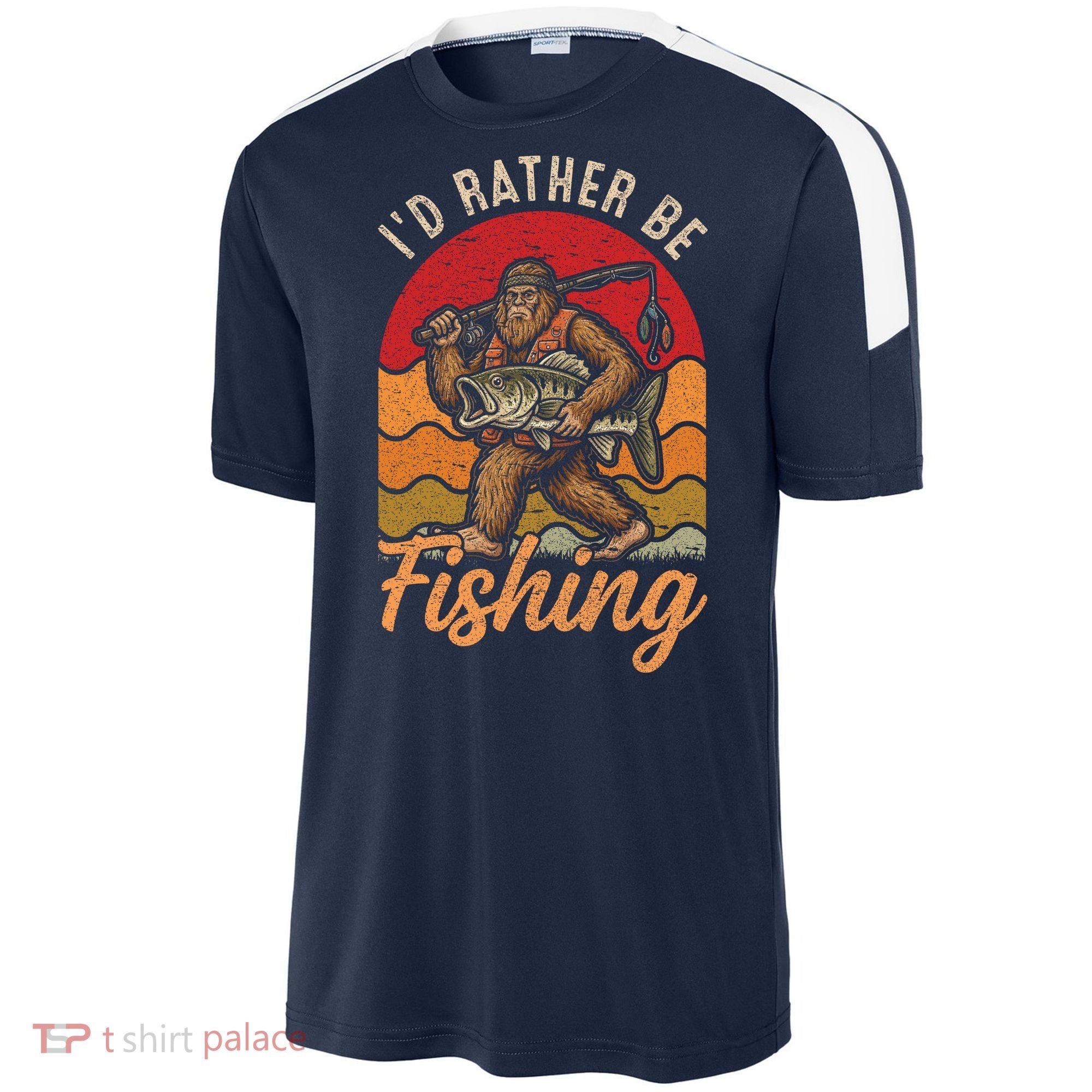 Sasquatch Bigfoot I'd Rather Be Fishing Sport-Tek Competitor United Soccer Jersey