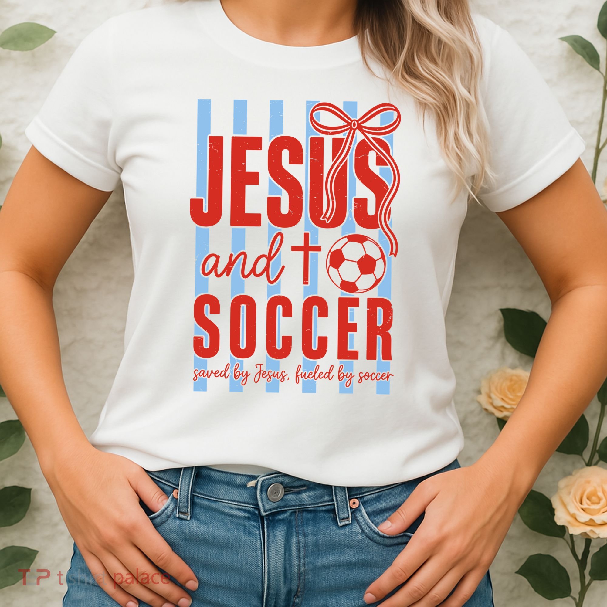Saved By Jesus Fueled By Soccer Women's T-Shirt