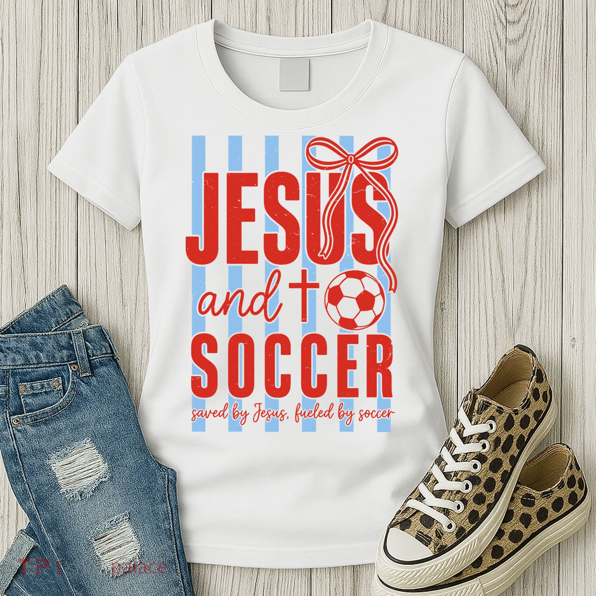 Saved By Jesus Fueled By Soccer Women's T-Shirt